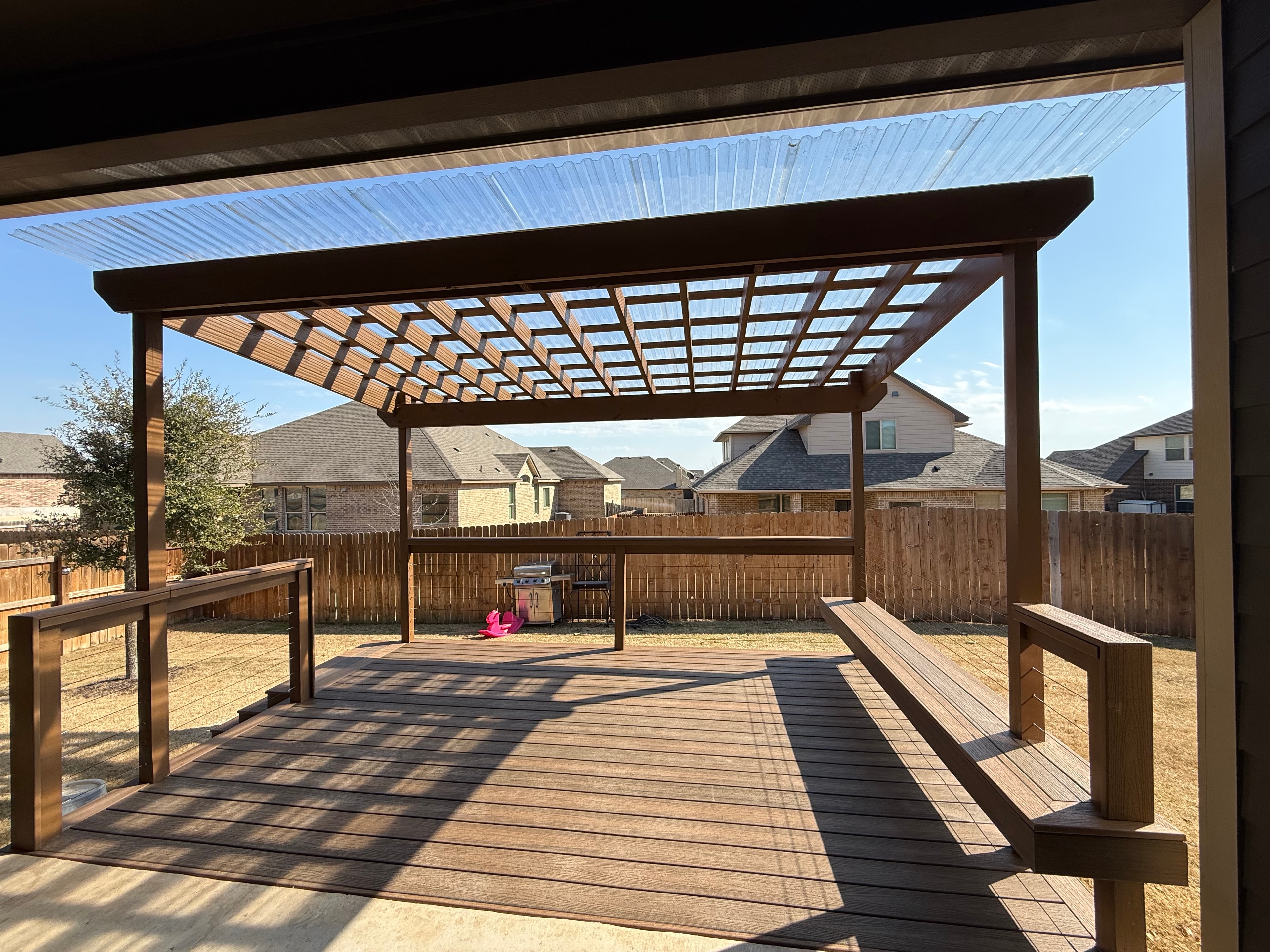 Deck with Pergola & Benches