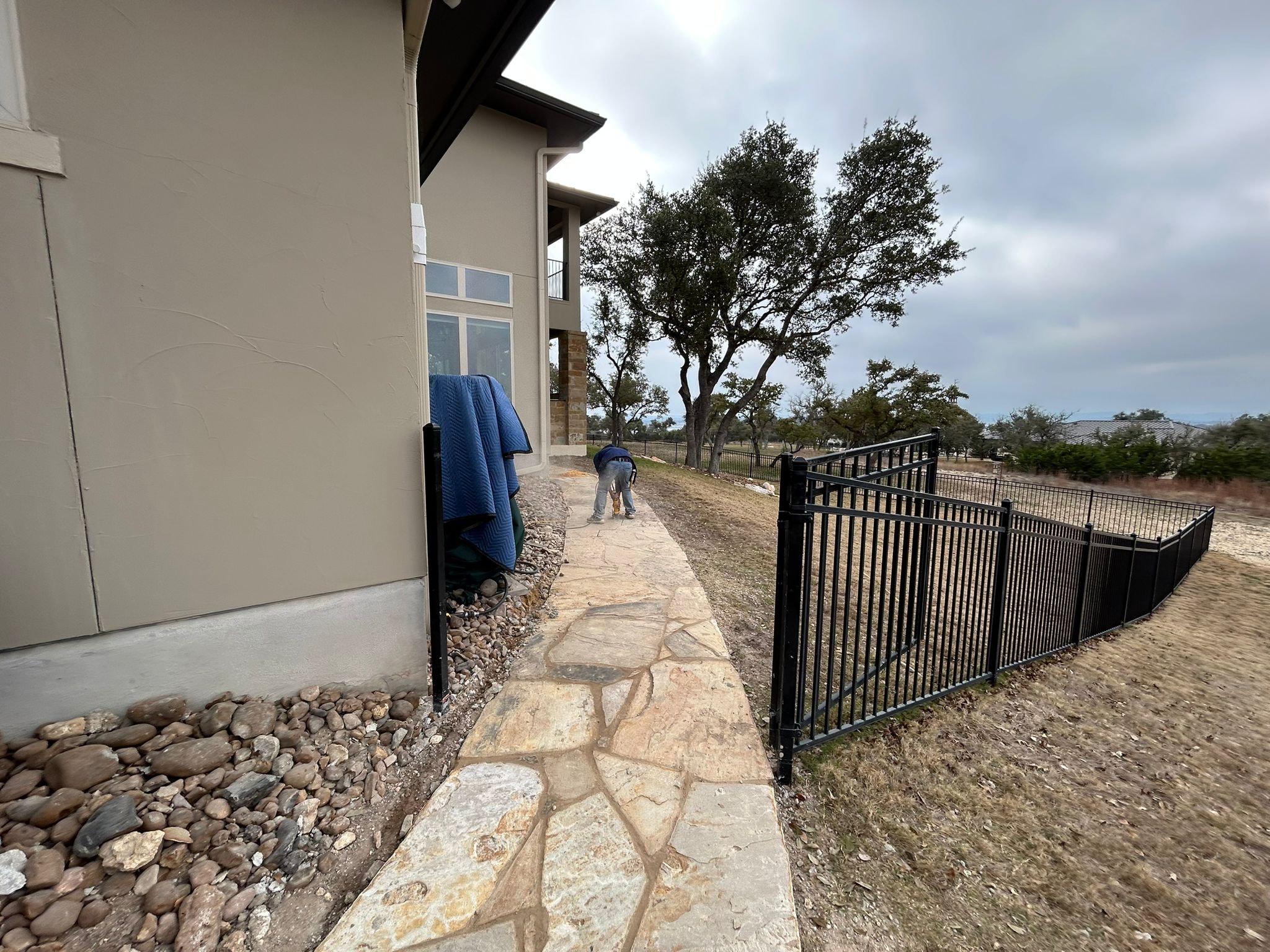 Flagstone Patio with Fire Pit