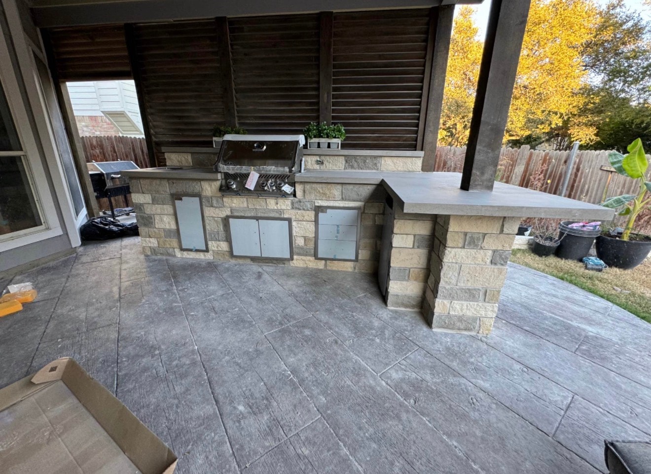 Stone Kitchen with Concrete Countertop