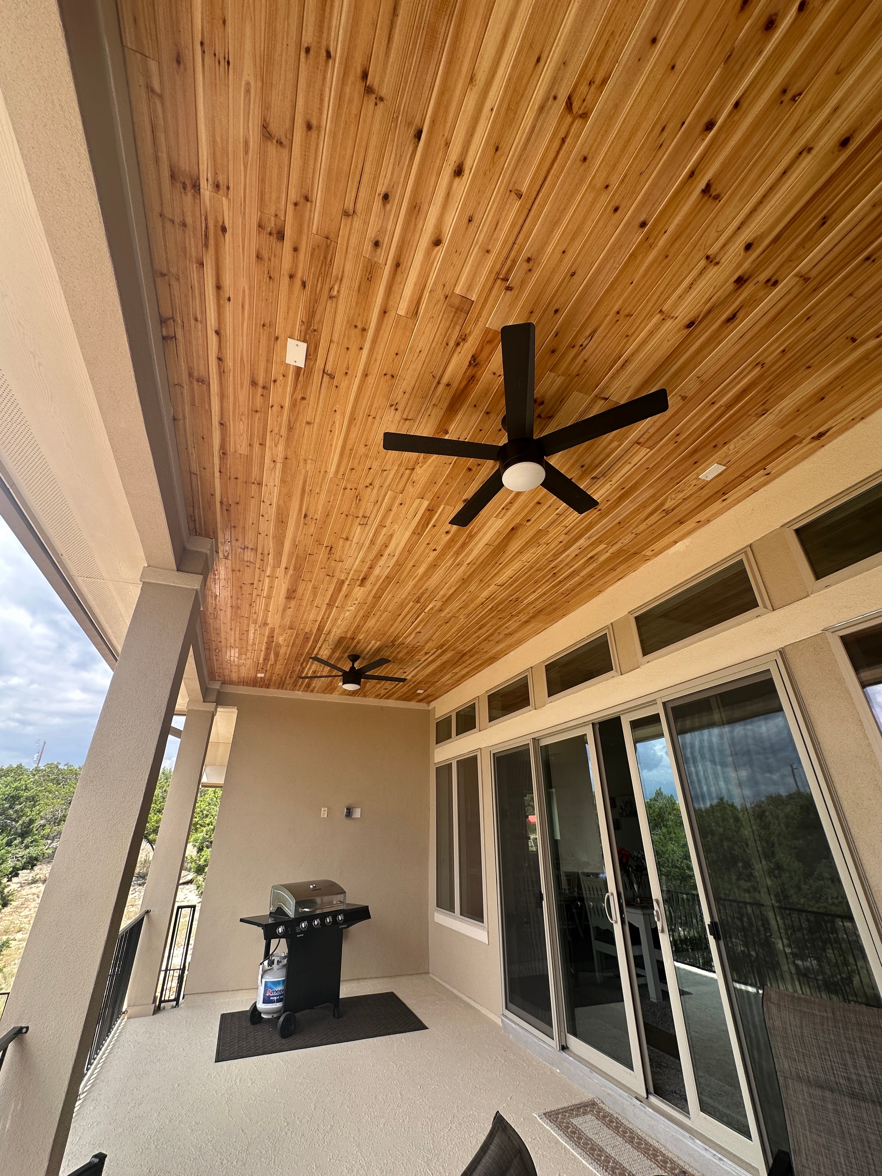Cedar Tongue & Groove Patio Ceiling