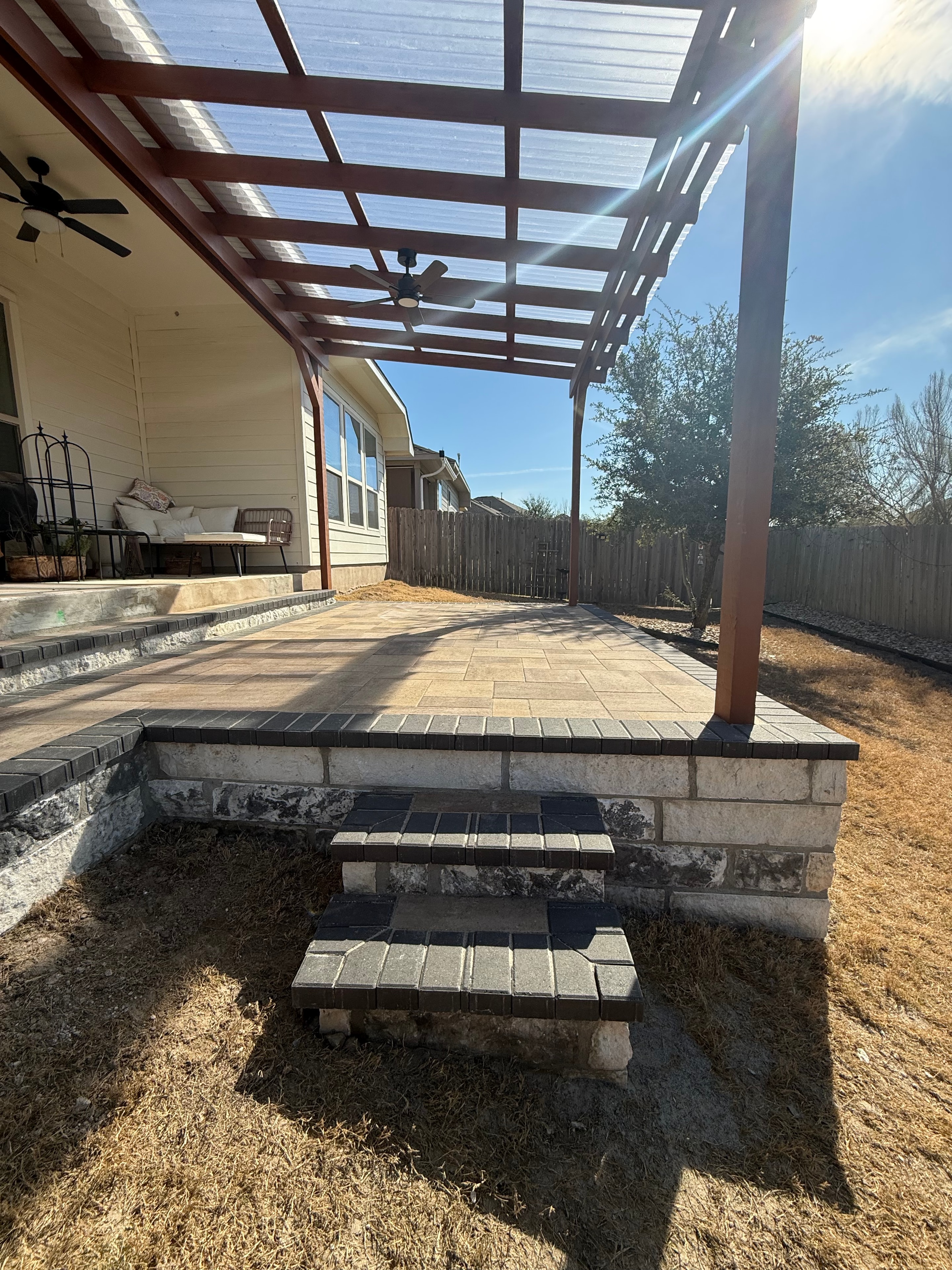 Backyard Patio with Pergola