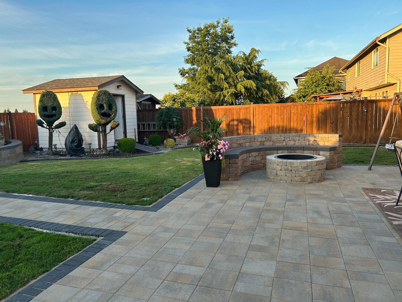 Backyard Patio with Fire Pit