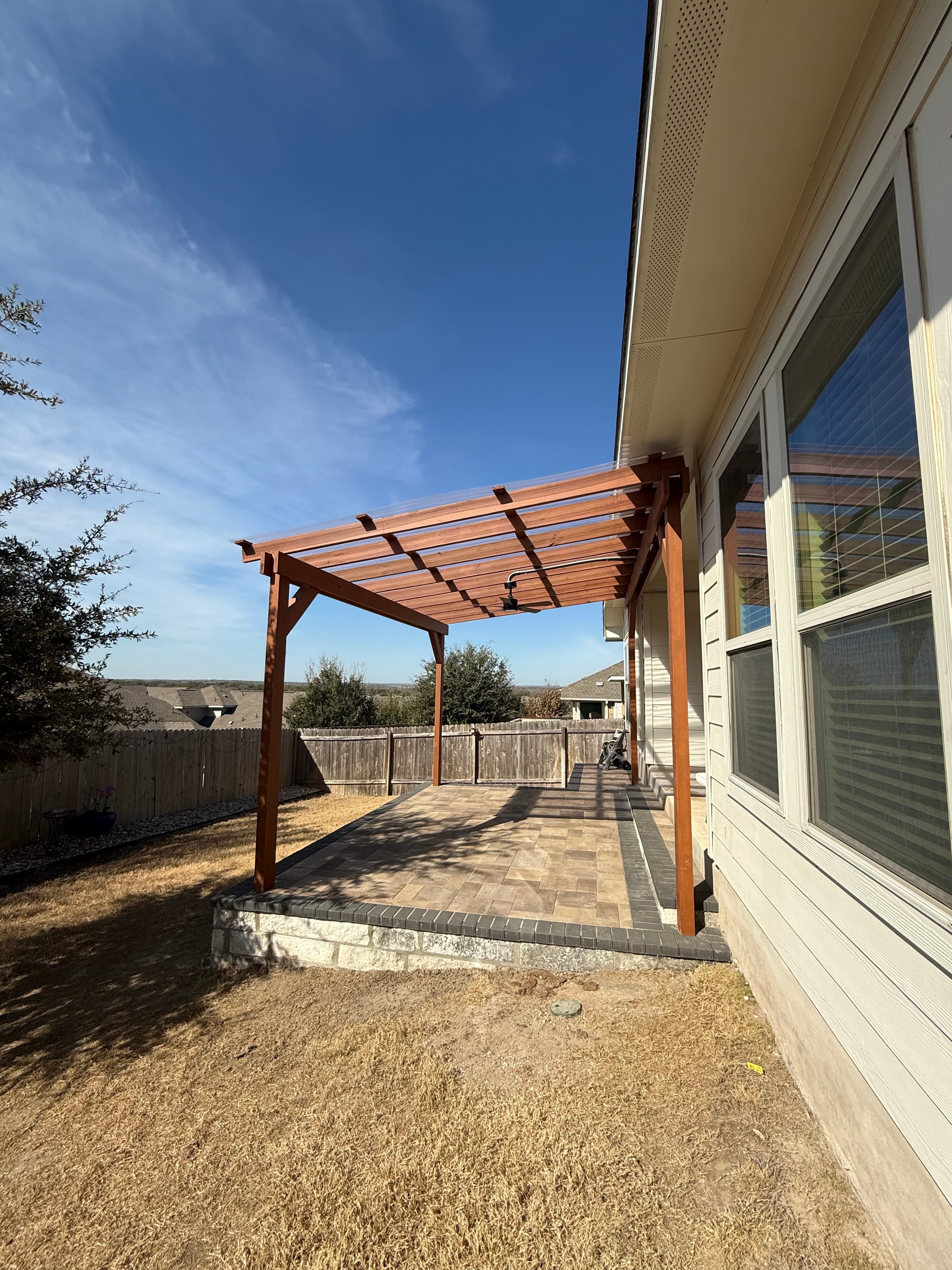 Pergola with Backyard Landscape