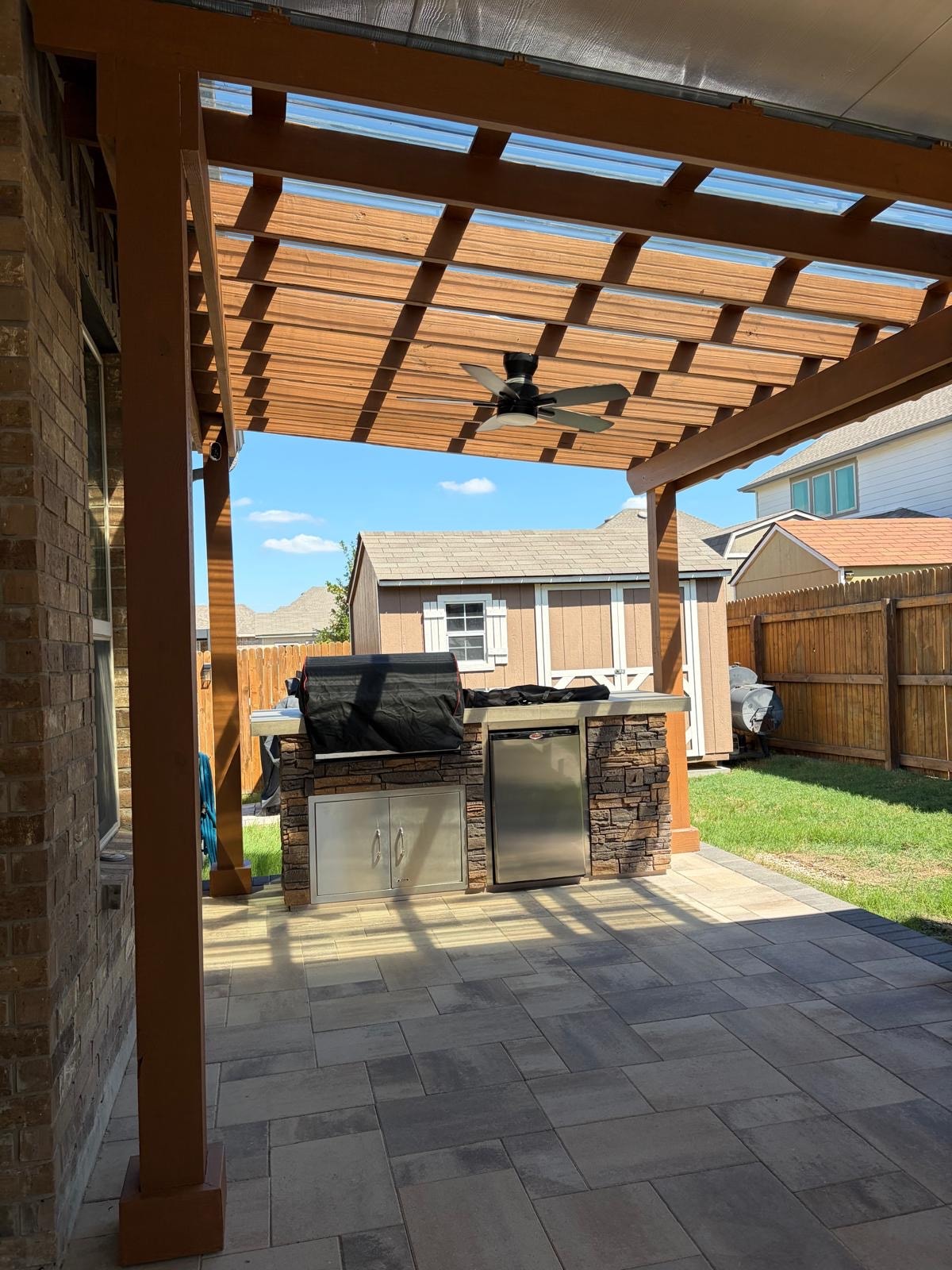 Pergola with Built-in Grill